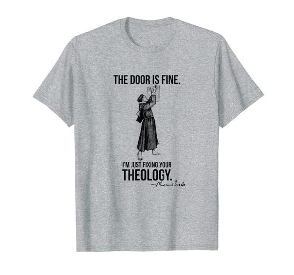 

funny martin luther theology reformation 500 protestant tee, White;black
