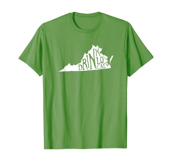 

drink local virginia state outline craft beer t-shirt, White;black