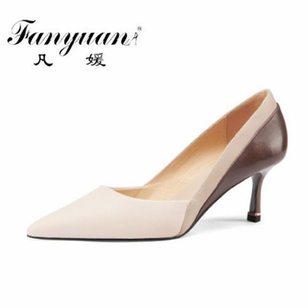 

dress shoes fanyuan fashion mixed colors women's 2021 est summer autumn suede leather high heels pumps wedding party woman, Black