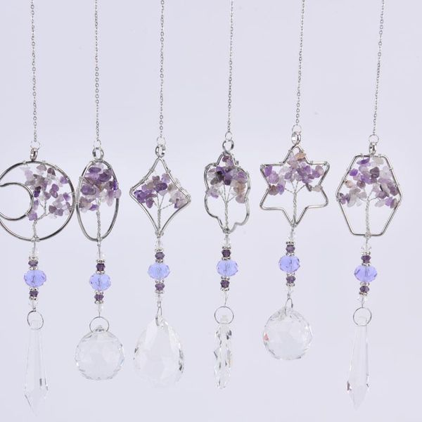 

decorative objects & figurines diy rainbow maker crystal tree of life suncatcher healing chakra glass pendant lighting accessories