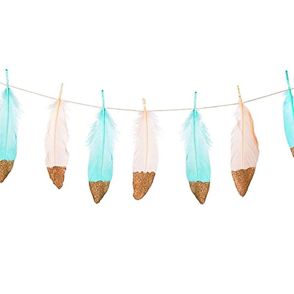 

party decoration ins style glittering feather birthday banners garland