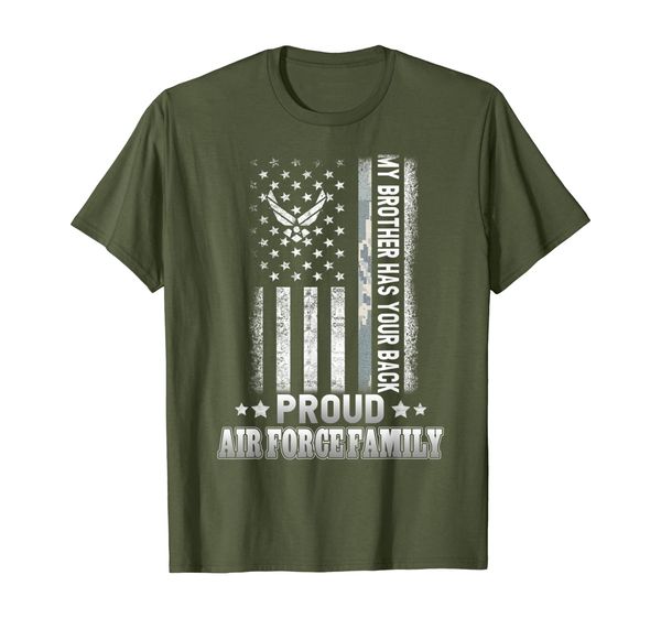 

my brother has your back proud air force family t-shirt, White;black