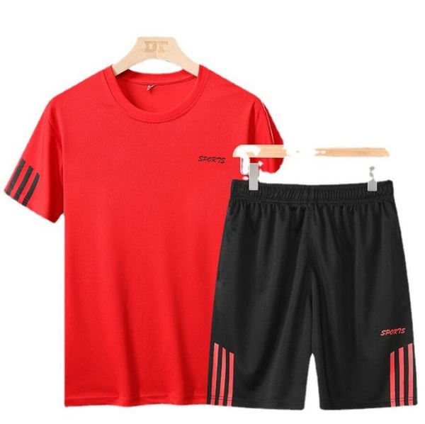 

men's tracksuits sweat suits men brand quality japanese clothing tracksuit set male quick-drying v-neck sport short training running we, Gray