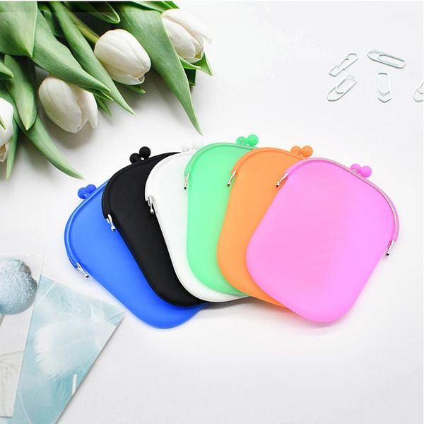 

storage bags cute coin purse jelly silicone wallet women kids headphones portable bag cosmetic