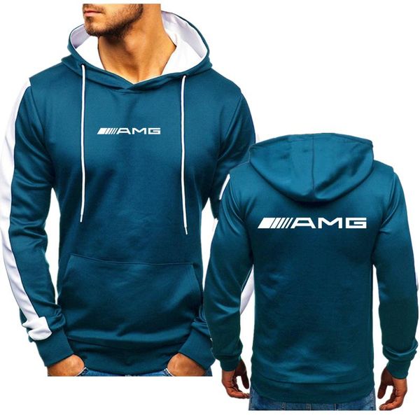 

men's hoodies & sweatshirts 2021 men hoodie amg logo print custom made solid color leisure trend man long sleeve pullover sportswear se, Black