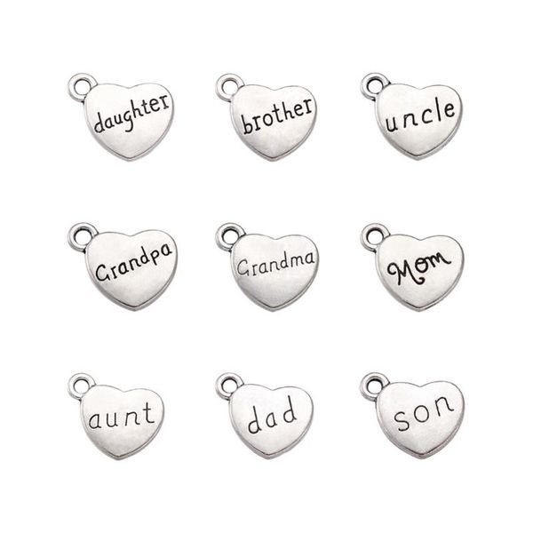 

pendants pandahall 1set 13x18x3mm family theme tibetan style alloy pendant charms for necklace bracelet earrings jewelry findings diy, Black