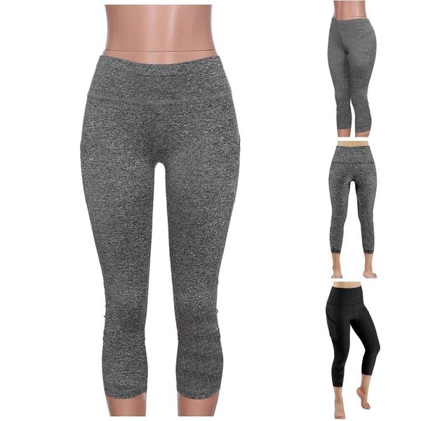 

ladies quick-drying outdoor indoor yoga pants sports fitness pants skinny seamless cropped pure color newest