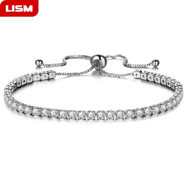 

charm bracelets fashion woman bracelet luxury sparkling crystal push-pull ladies gold full single row jewelry, Golden;silver
