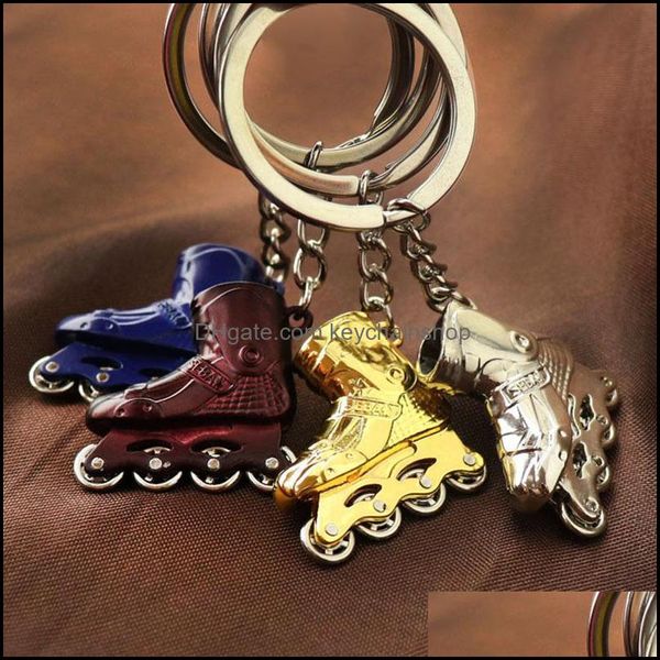

keychains fashion aessories re 100pcs/lot metal keychain bag charm pendant roller skates shoe lover jewelry women men key chains keyring s15, Silver