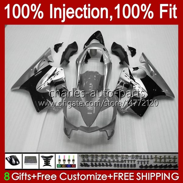 Grau schwarz 100 % passende OEM-Verkleidungen für Honda CBR 600F4 600FS 600 F4 FS CC 99–00 Karosserie 54Nr.240 600CC CBR600 F4 CBR600F4 99 00 CBR600FS 1999 2000 Spritzguss-Karosserie