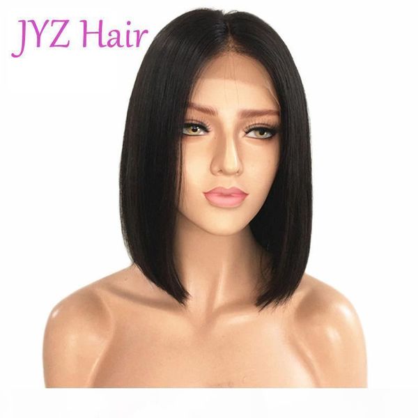 

glueless bob wigs virgin human hair lace front wigs for black women straight peruvian brazilian indian lace human hair wigs, Black;brown