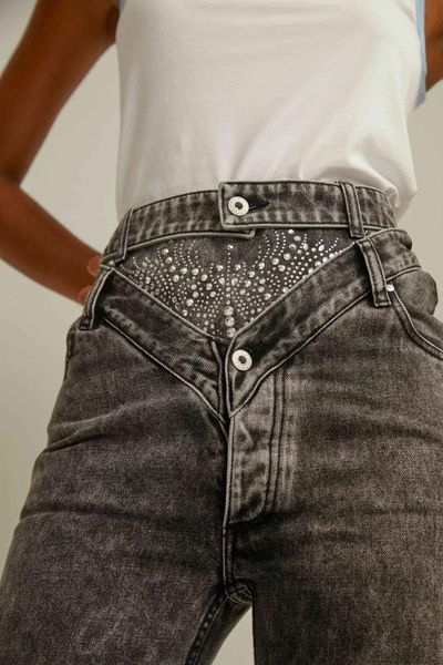 

women's jeans fashion 2021ss summer women luxury diamonds denim pants trouse ladies straight 2 color gdnz 5.23, Blue