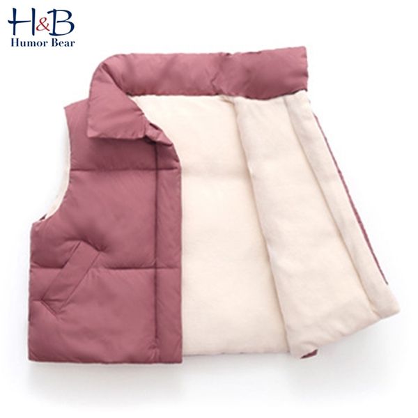 Abbigliamento per bambini Gilet in cotone Thick Plus Velluto Fashion Stand-Up Collar Baby Kids Girls Jacket 4-13Y 210611