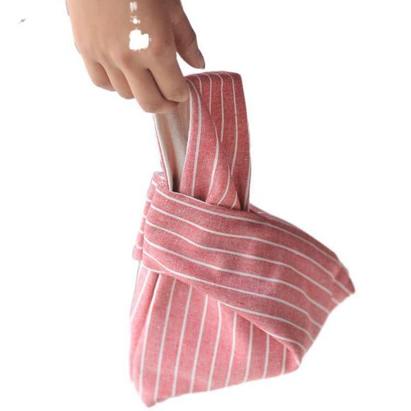 

evening bags japanese style simple bar tacks wrist bag for women fashionable canvas walking mobile phone key change carry-on