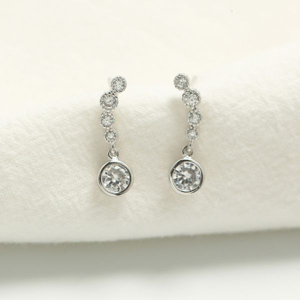 

yhe047 us s925 silver jewelry fashion diamond zircon versatile earrings, Golden