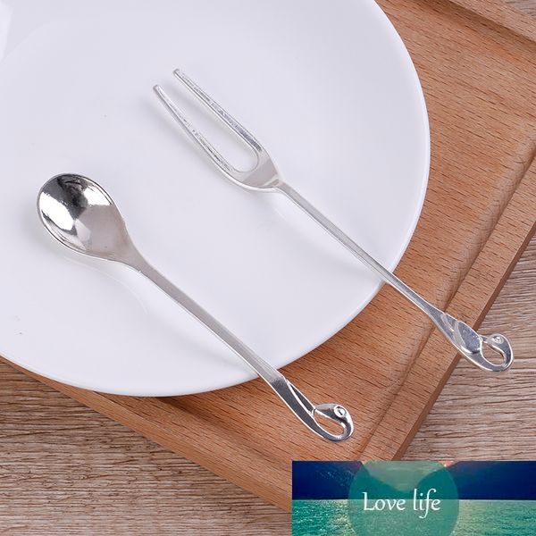 Utensílios de café conjunto de utensílios de mesa de aço inoxidável Swan Spoon Holderware Kit