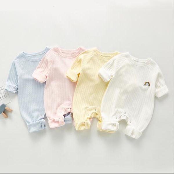 

new 2021 fashion spring newborn clothes infant boys girls raiow romper long sleeve baby suit iwxy, Blue