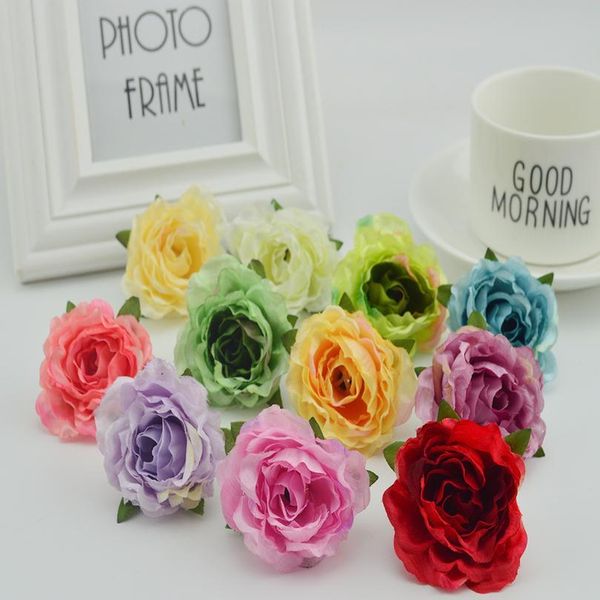 

10pcs silk plastic roses for wedding home vase decoration bridal accessories diy wreaths gifts artificial stamen jllizy