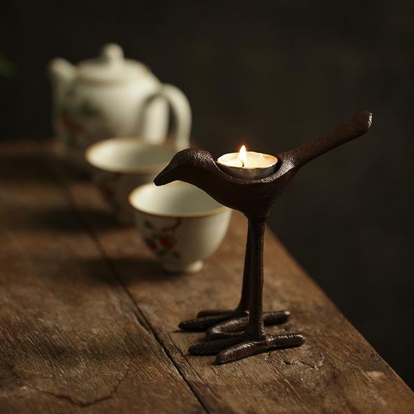 

candle holders retro cast iron bird holder decorative ornaments tea table furnishings home art