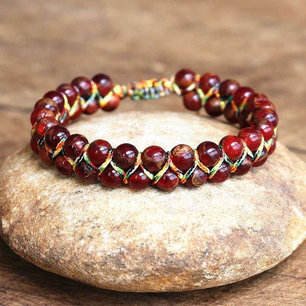 

charm bracelets handmade braided bracelet women men friendship strand double layer cloisonne beaded jewelry, Golden;silver