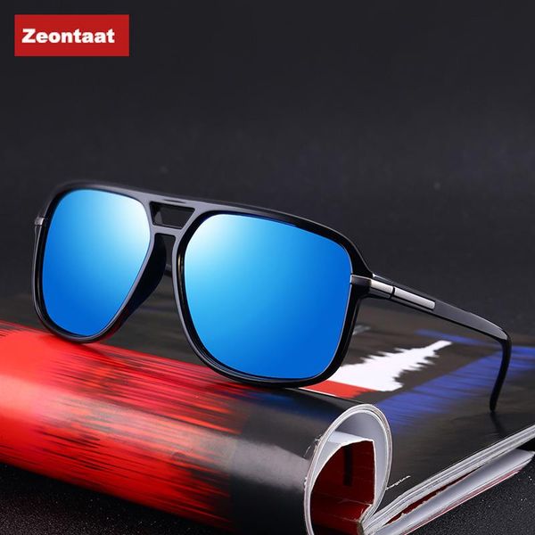 

zeontaat brand men goggles designer oversized mirror sunglasses polarized sunglass driver sun rectangle glasses uv400 driving hvgdu, White;black
