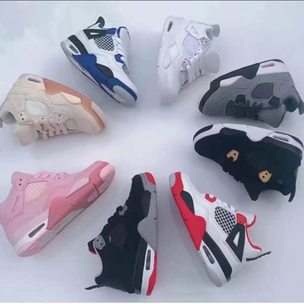 

shimmer td 4s kids baketball shoes bred bt royalty fire red big boys pure money girls toddlers motorsports sneakers children trainers cool, Black