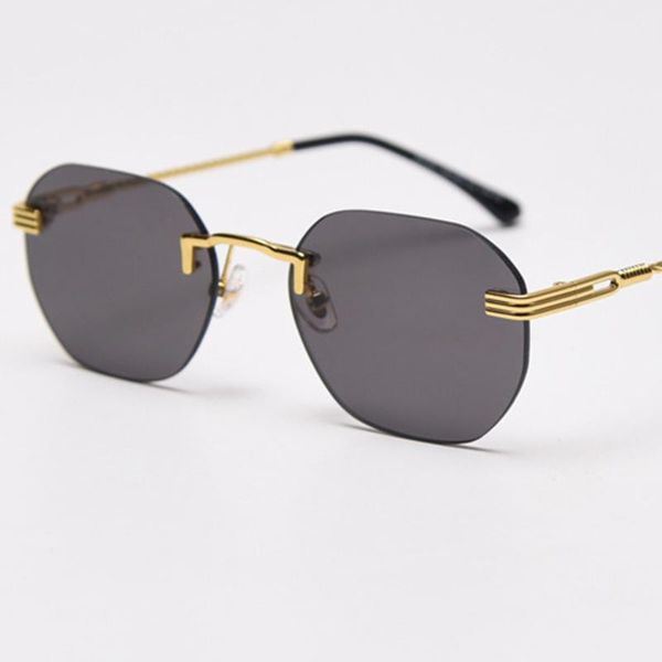 

fashion rectangle black samll sunglasses women rimless square sun glasses men design goggles summer style uv400, White;black