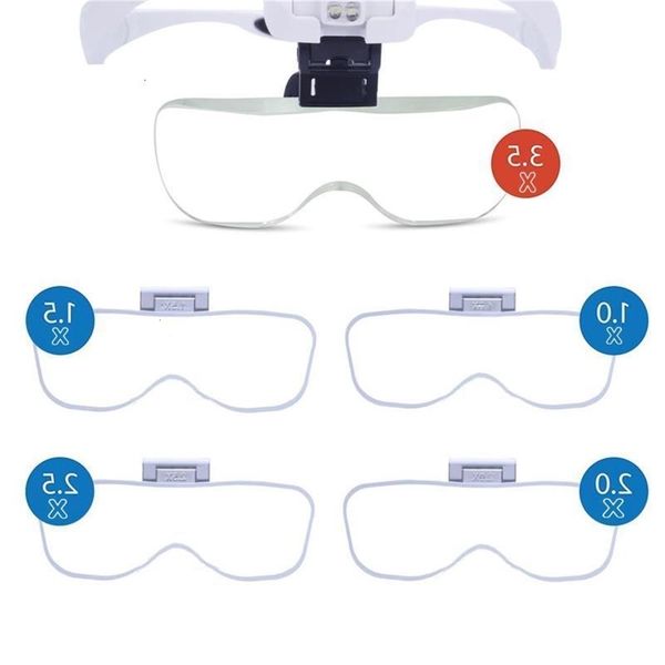 

permanent makeup tattoo microblading headhand 5 lens led hand lamp light magnifier glass tattoo supplies tool