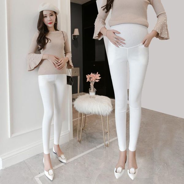 

maternity bottoms pregnant woman pants spring summer support the abdomen hit underpant dress thin section nine, White