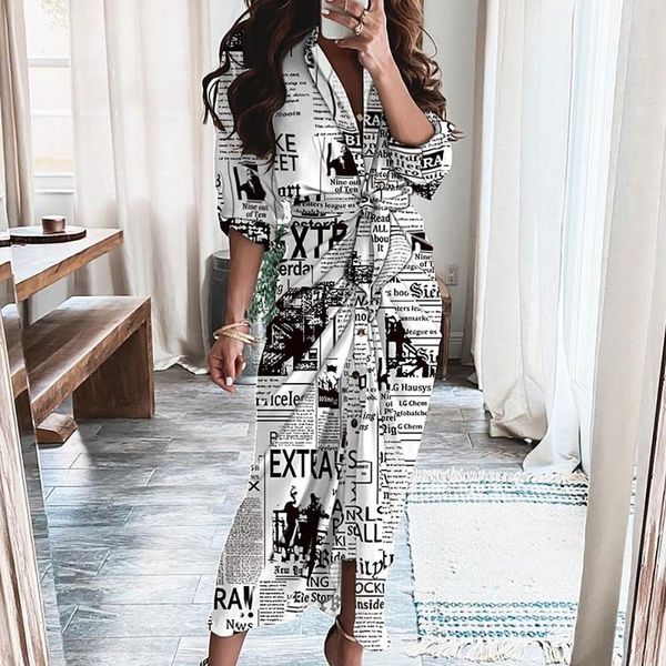 

casual dresses autumn women's fashion long sleeve v-neck button printed bandage slim bodycon party club maxi dress vestidos#g3, Black;gray