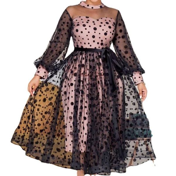 

ethnic clothing plus size 4xl 5xl party princess dress see through pink black tulle mesh stitching dresses spring summer birthday outfi, Red