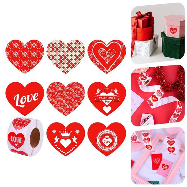 

gift wrap 1 roll love heart pattern valentine's day sealing label sticker seal