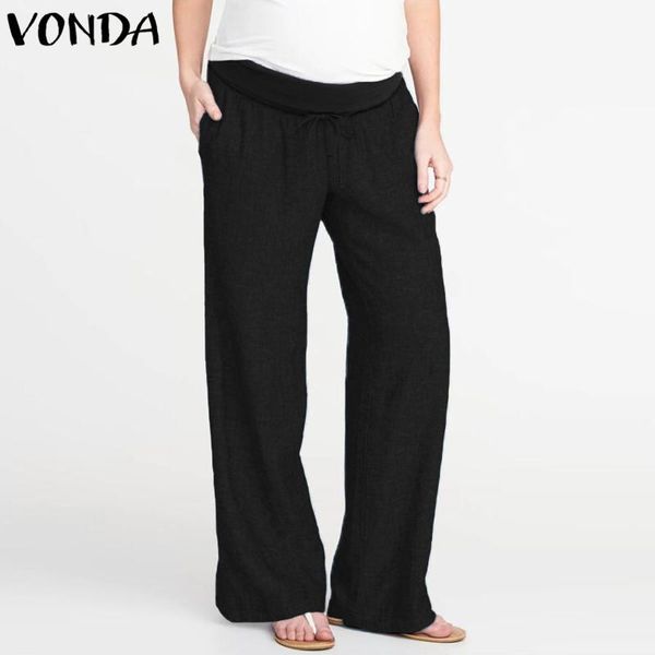 

women's pants & capris women wide leg spring autumn causal loose trousers elastic waist patchwork female bottoms plus size 5xl, Black;white