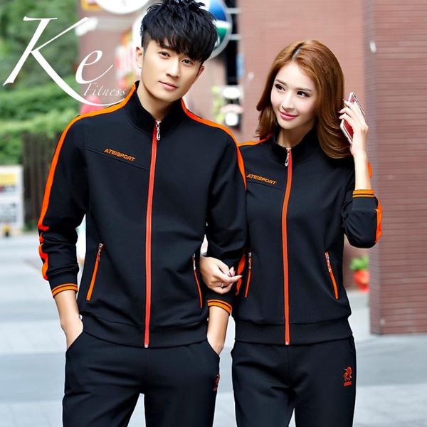 

gym clothing ke 2021 couples lovers sport set spring casual sportswear trendy 2 pieces wild sweater suit women wear men, White;black