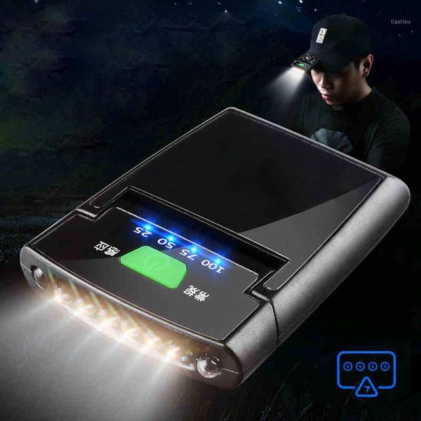 

6 led clip-on headlamp adjustment rechargeable sensor cap hat lamp waterproof ip64 headlight torch light built-in battery1