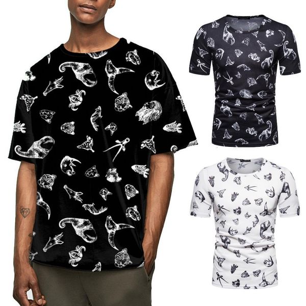 

new 2021 summer male black tshirt o-neck short funny ment-shirts zv30, White;black