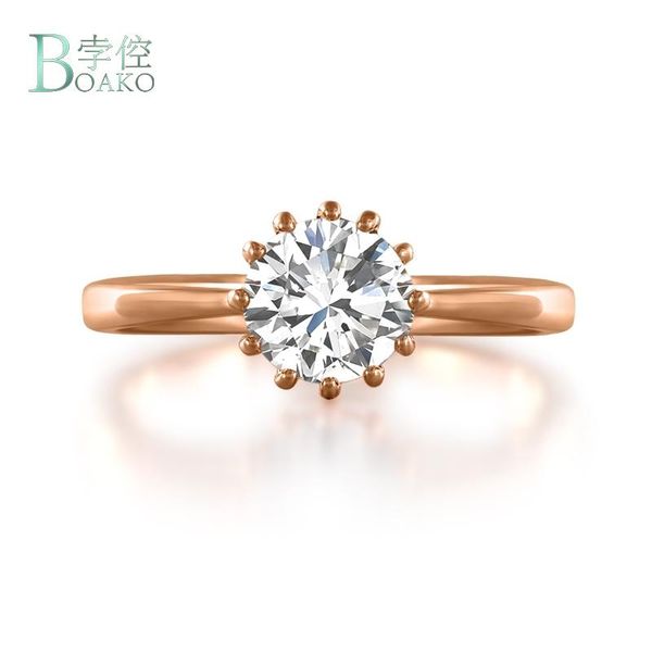 

wedding rings boako 2021 classic engagement ring design 5a white cubic zircon female for women band cz jewelry, Slivery;golden