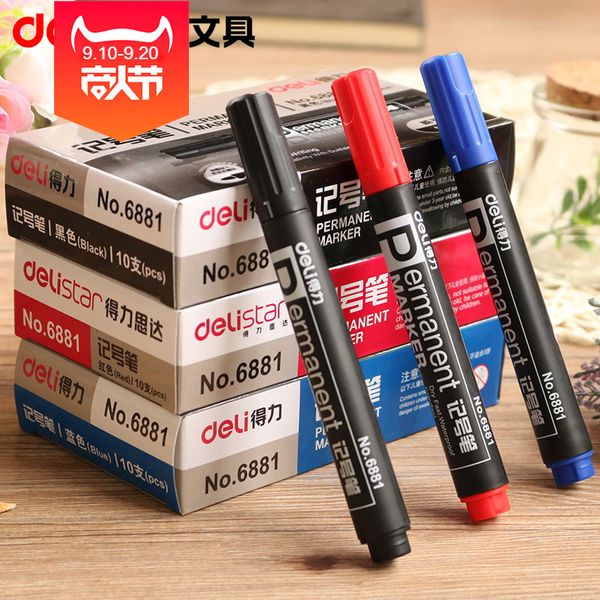 

painting pens deli 6881 oil marker big head pen black color price, Black;red