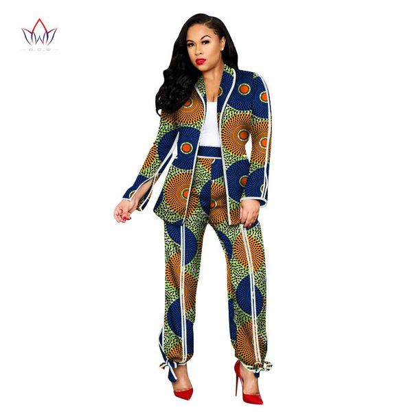 

ethnic clothing bintarealwax african print 2 piece set for women spring dashiki pant and crop bazin riche lady wy5690, Red