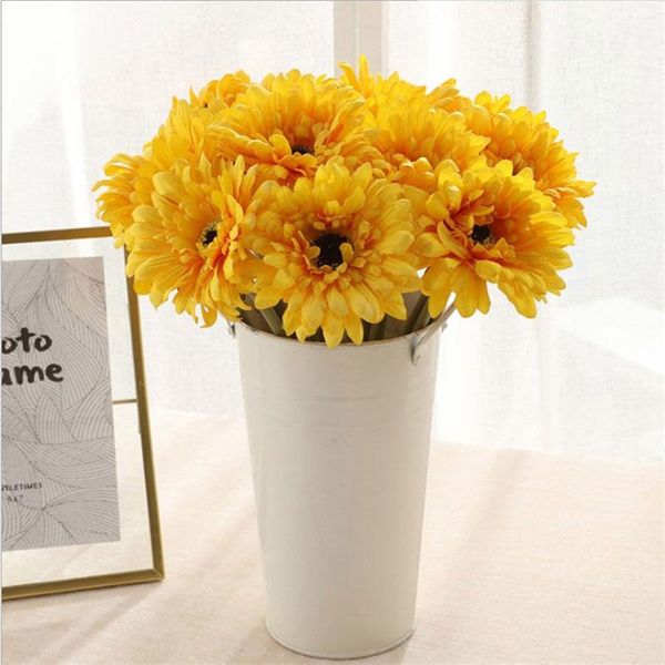 

decorative flowers & wreaths 5pcs artificial flower silk gerbera for wedding decoration diy sunflower bouquet home decor
