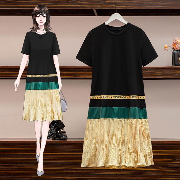 

2021 sunmer contrast plus size t shirt fashion casual wear women's clothes streetwear big dress 3vdk, White