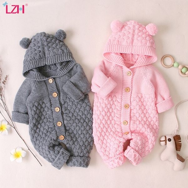 

lzh baby knit rompers for baby boys jumpsuit autumn spring newborn baby girls clothes costumes kids overalls for infant clothing 210315, Blue