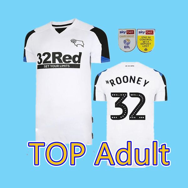 

32 rooney 21/22 derby county soccer jerseys 2021 2022 camisetas de futbol marriott lawrence waghorn men kids kits football shirt uniform 2xl, Black;yellow