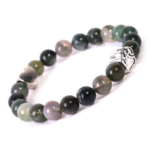 Braccialetti di perline di pietra naturale braccialetti per cani zampa cuore amore tigre eye agate turchese bracciale femminile da uomo che ha regalo gioielli di moda giù e saby