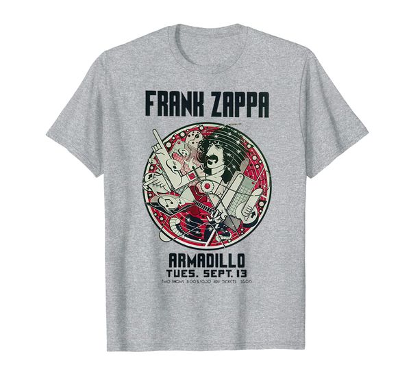 

frank zappa armadillo poster austin texas nightclub vintage t-shirt, White;black
