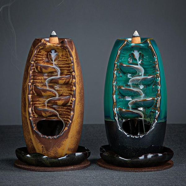

fragrance lamps mountain river handicraft incense holder ceramic backflow waterfall smoke burner censer gift home decor