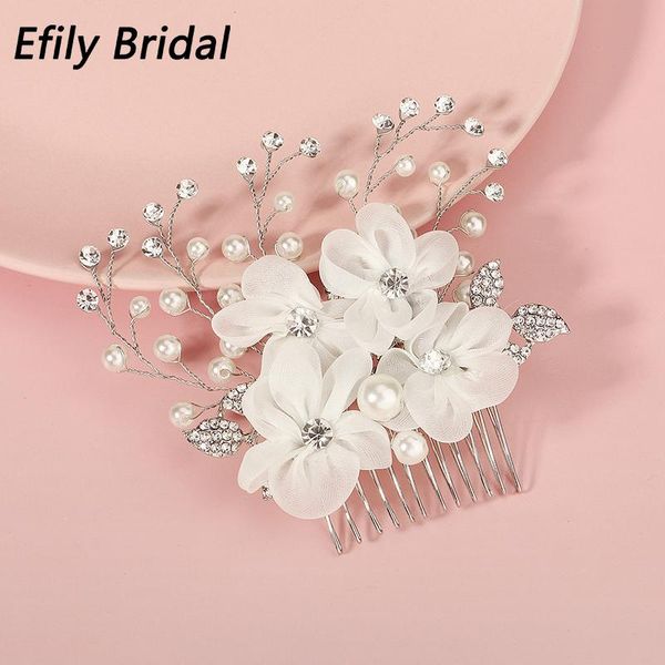 

hair clips & barrettes efily pearl combs rhinestone bridal wedding accessories for women party jewelry bride headpiece bridesmaid gift, Golden;silver