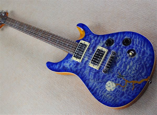 

flyoung pr electric guitar full moon commemorative cloud pattern veneer blue can be changed as required
