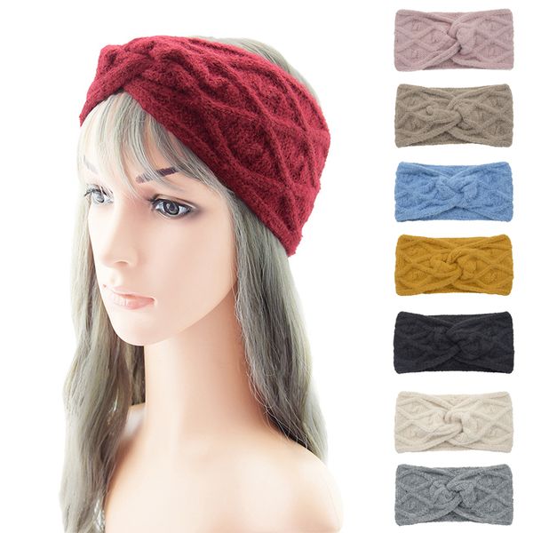 

new winter warm headbands knitted woolen elastic headband solid color knitting hairbands hair bands girls hair accessories, Silver