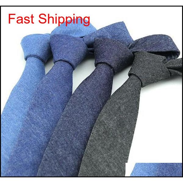 

6cm solid men's necktie cotton ties man blue cowboy tie ascot neckwear business suit shirt accessories qyllwp bdehome, Blue;purple